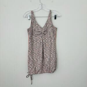 Lucy Tech Brown And Coral Ruched Athletic Tank Women’s Size M